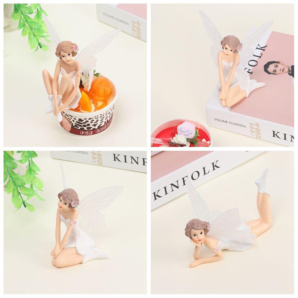 SUYO Mô Hình Thiên Thần Trắng Đang Bay Bằng Nhựa Resin Thời Trang Thu Nhỏ