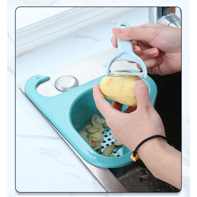 Rổ lọc rác bồn rửa chén- giỏ tam giác dạng lưới đựng dụng cụ bồn rửa bát
