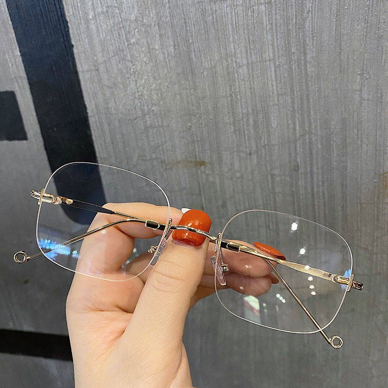 kính râm thời trang Kính Trơn dành cho Nam và Nữ Chống đổi màu ánh sáng xanh Phiên bản Hàn Quốc Màu đỏ ròng không th