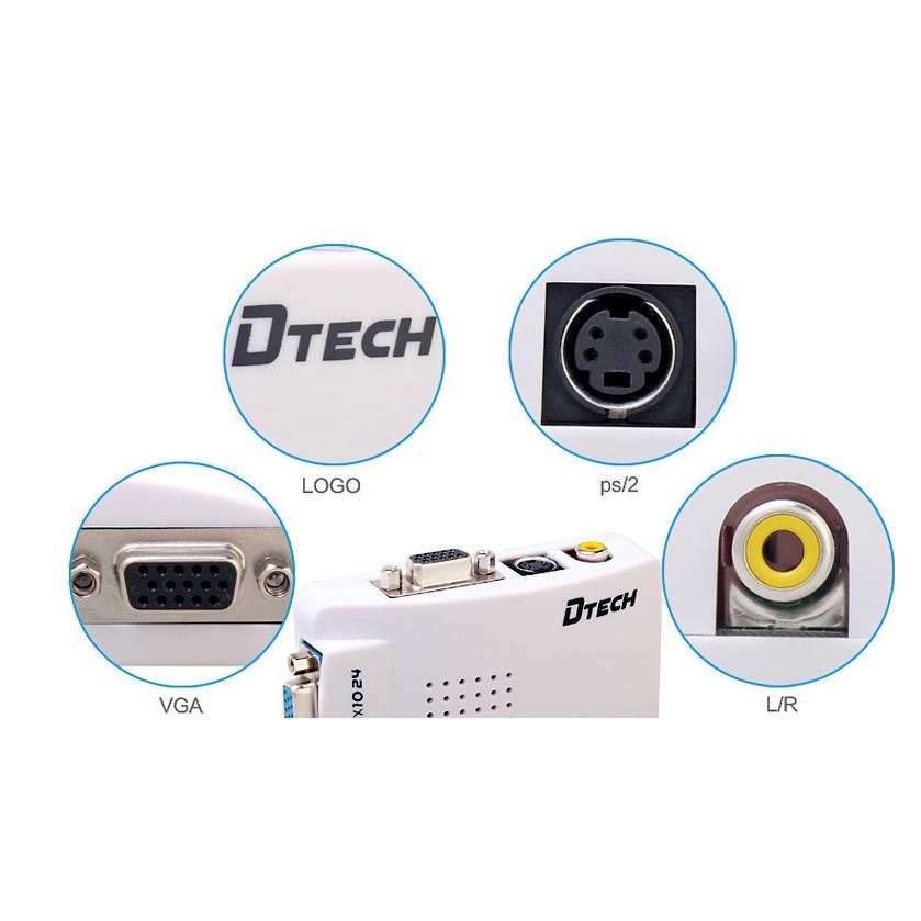 Bộ chuyển tín hiệu VGA - AV Dtech 7001 - Converter VGA to AV DT 7001