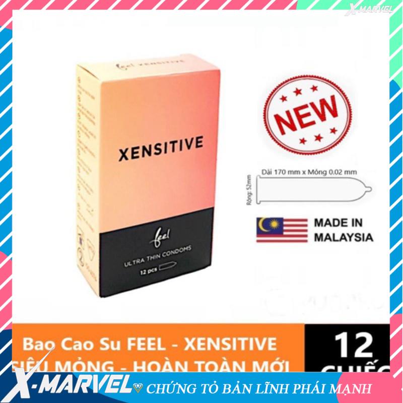 Bao cao su siêu mỏng cao cấp Feel Xensitive combo bcs 49mm/gân/gai/bi/râu/siêu mỏng/gel bôi trơn/tránh thai/durex/sagami