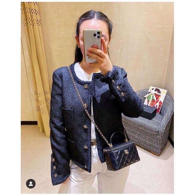 Túi cốp hoa trà trần chám da mềm có quai cầm size 20 không kèm hoa sang chảnh M111