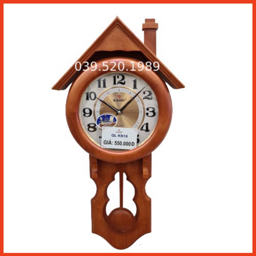 Đồng hồ quả lắc gỗ tự nhiên Kashi KN18 chính hãng