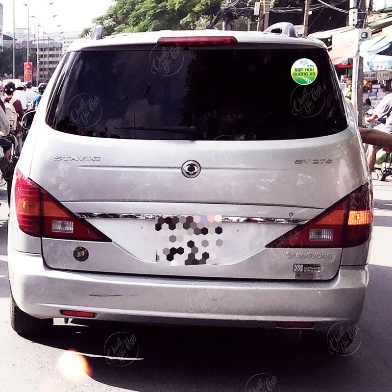 4 logo sticker Bạn Hữu Đường Xa dán ô tô đường kính 15cm NT 47