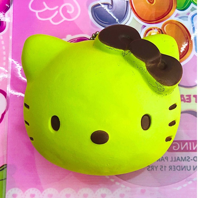 Squishy Lớn JUMBO Hình mặt mèo hello kitty màu xanh màu nâu Đồ Chơi Xốp Giảm Stress Hình mềm mịn dễ Thương đàn hồi Cho B