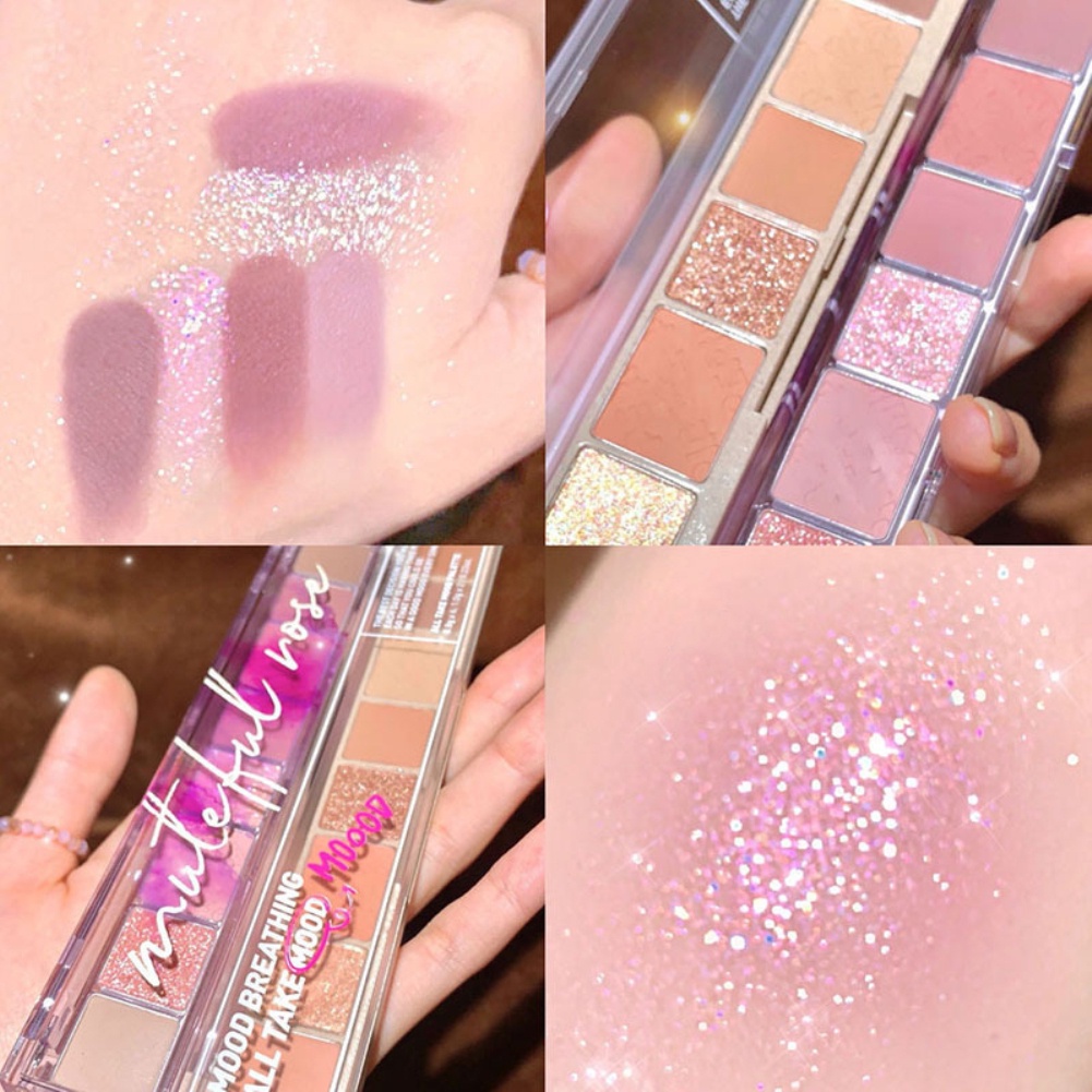 Bảng phấn mắt DIKALU 7/8/9 màu lêlescent matte nude sữa cà phê màu đất hàng ngày Phấn má hồng có độ bão hòa thấp đa năng