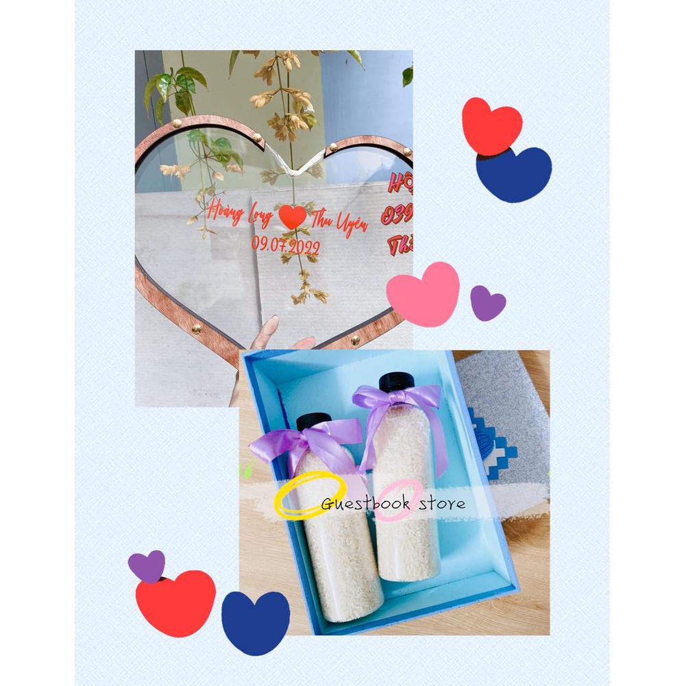 Set Rót Gạo Dùng Cho Nghi Thức Tiệc Cưới Nhà | Thao Wedding Guestbook