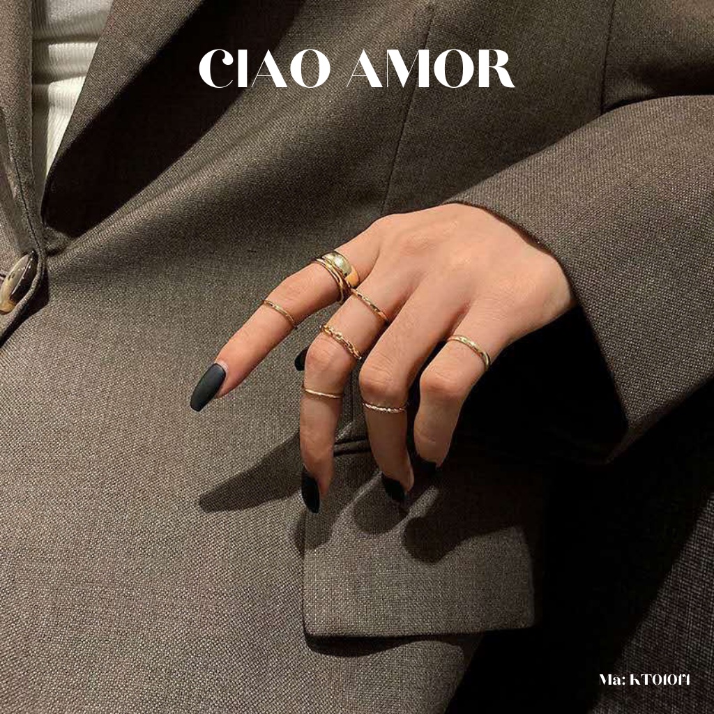 Set nhẫn nữ, Nhẫn nữ 7 chiếc trang sức Ciao Amor - N0114