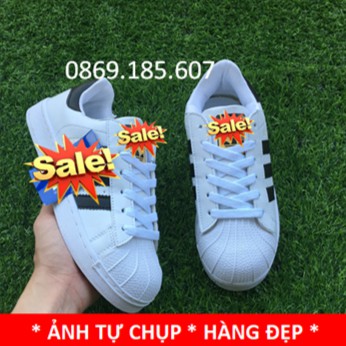 [KHUYẾN MÃI] Giày Thể Thao Superstar Mũi Sò Tem Vàng Nam Nữ: