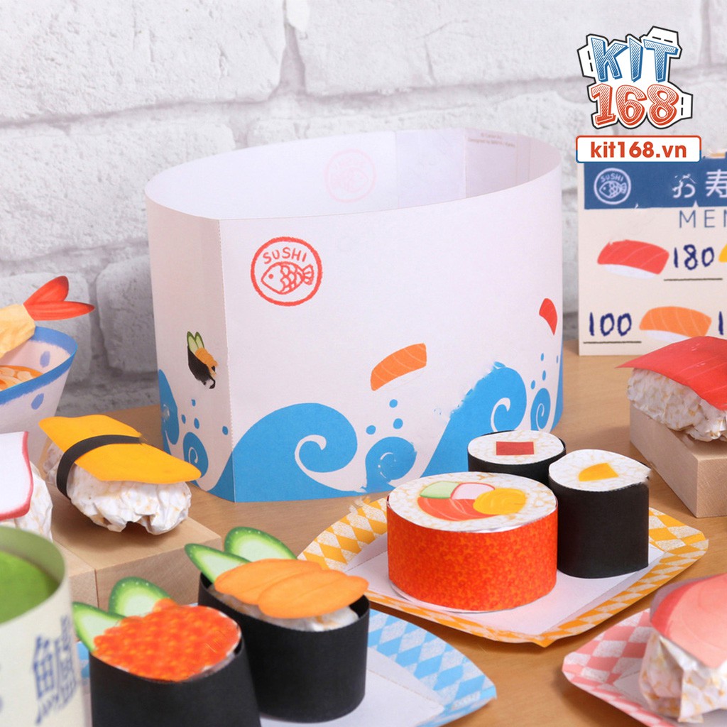 Mô hình giấy Món ăn Bữa tiệc Sushi