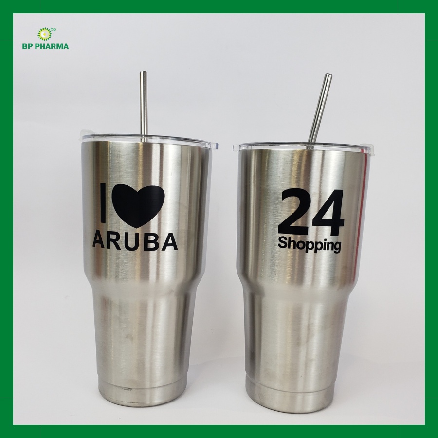 Ly Giữ Nhiệt Inox Thái Lan, Size Lớn-Giữ Nhiệt Lâu, Kèm Túi Đựng, 2 Ống Hút Và Cọ Rửa - Dung Tích 900ml