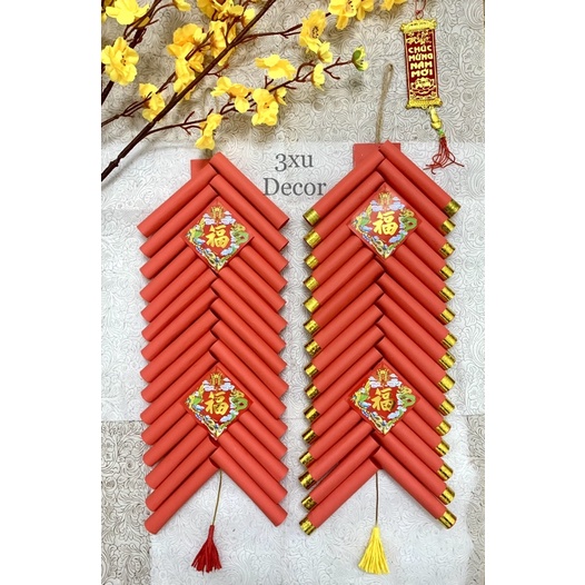Mô hình dây pháo giả trang trí Tết, tràng pháo giả trang trí Tết, dây pháo handmade decor góc chụp tết ( Loại 1 dày đẹp)