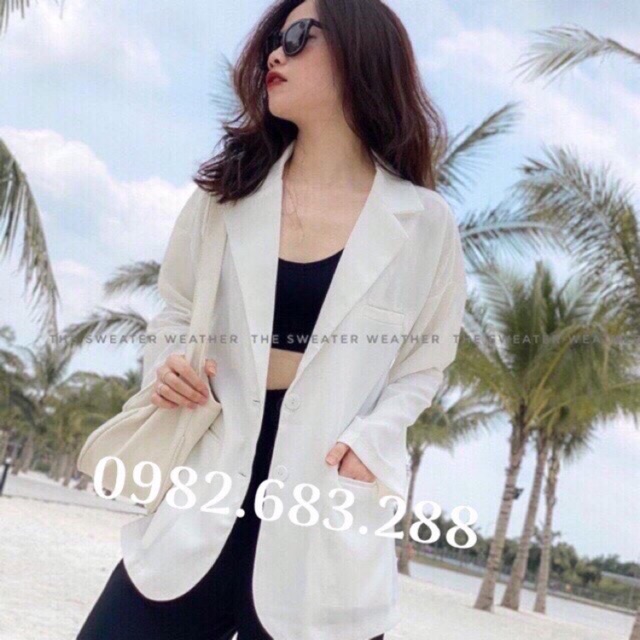 Áo khoác vest blazer nữ dáng suông 2 khuy chất vải cao cấp | BigBuy360 - bigbuy360.vn