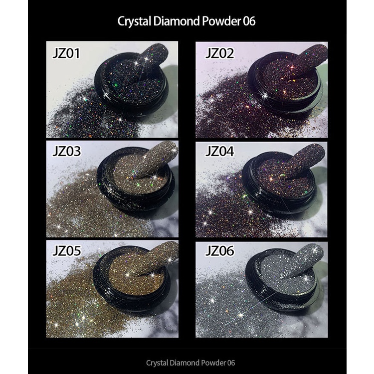 Nhũ rắc nail kim cương tinh thể thủy tinh , hũ nhũ rắc móng cát 3D kim tuyến crystal diamond