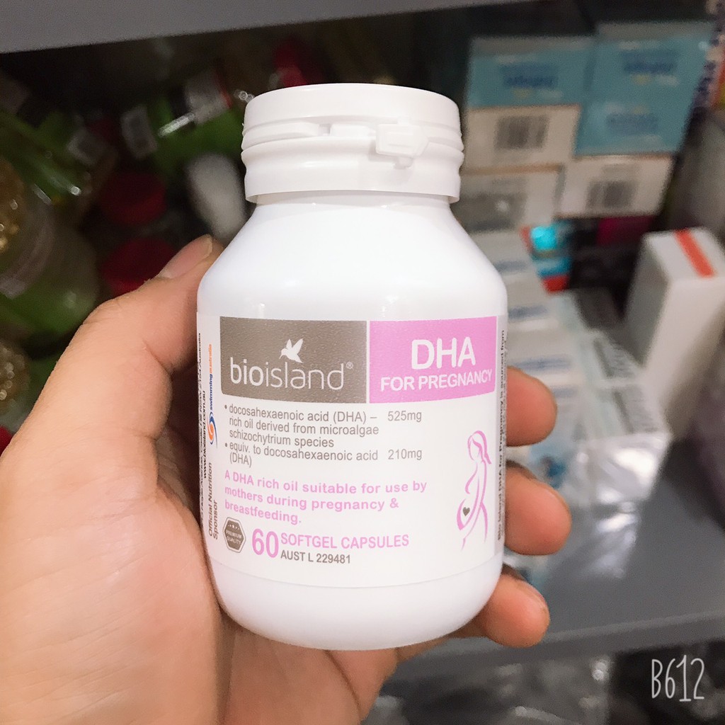 DHA cho bà bầu, DHA for Pregnancy Bioisland, lọ 60 viên