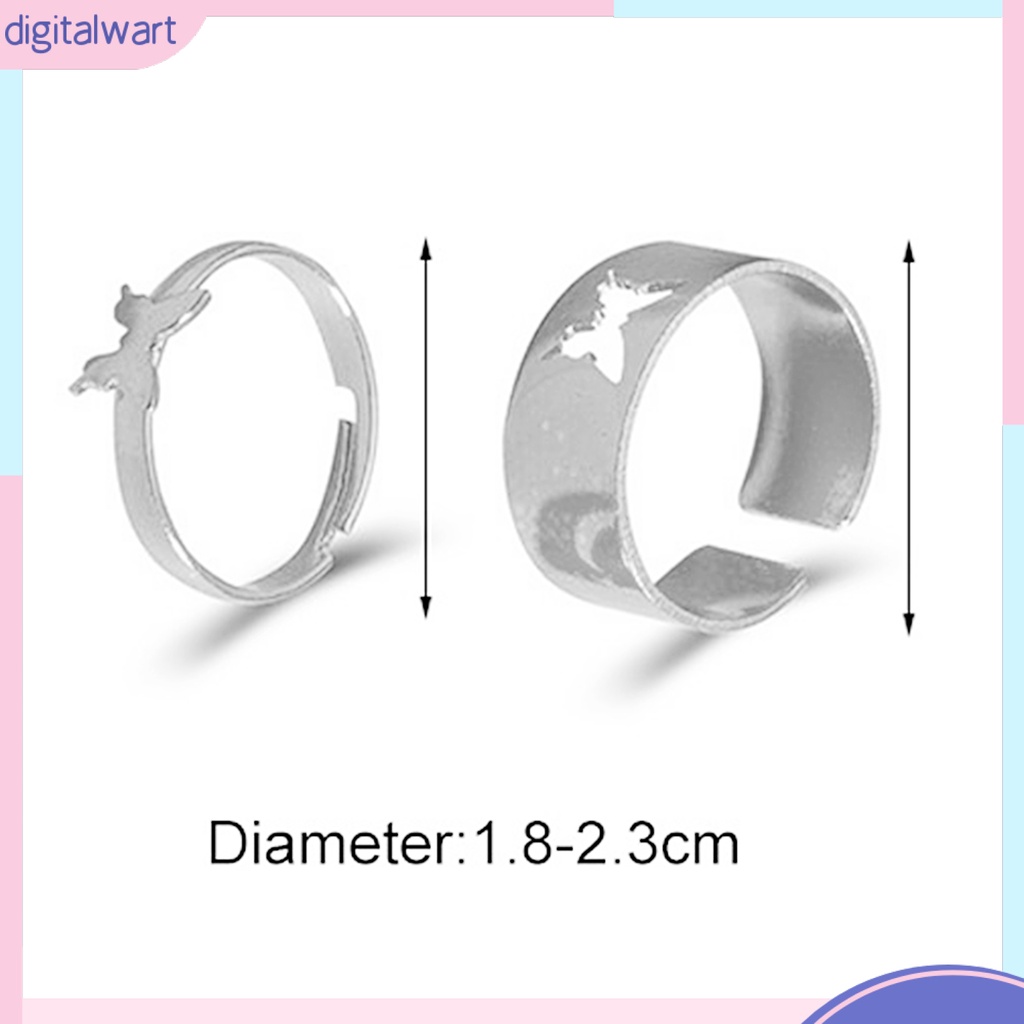 Bộ 2 Nhẫn Hợp Kim Hình Bướm Thời Trang Dành Cho Cặp Đôi