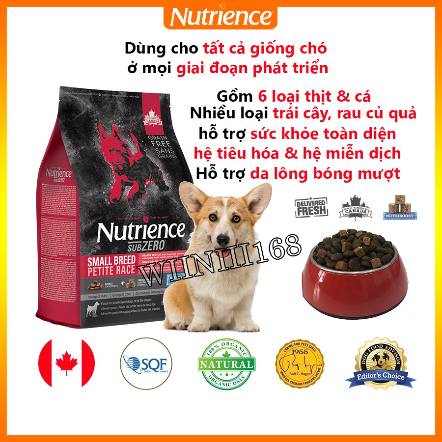 Thức Ăn Cho Chó Hạt Corgi Nutrience Subzero Bao 2,27kg - Thịt Bò, Cá Hồi, Cá Trích, Cá Tuyết, Rau Củ Quả & Trái Cây