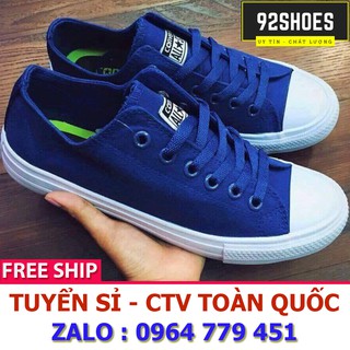 [Free ship] Giày thể thao nam nữ CV  CHUCK 2 TAYLOR  xanh dương coban cổ thấp
