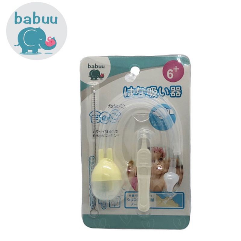 Hút mũi dây silicon cho bé Babuu Nhật Bản kèm gắp gỉ và cọ vệ sinh