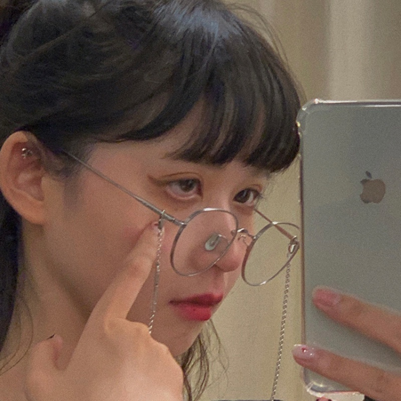 Kính Bản Lề TR90 Gọng Tròn Kim Loại Chống Ánh Sáng Xanh Chống Ánh Sáng Thời Trang Hàn Quốc