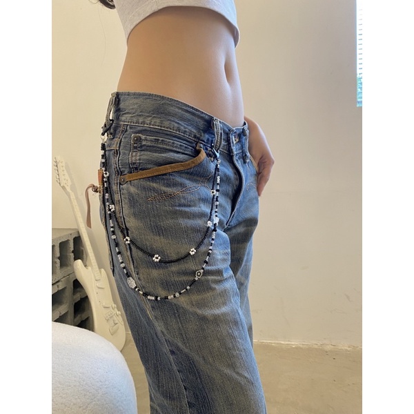 [373]Dây phụ kiện Honniee chain tone trắng đen