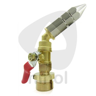Béc xịt rửa máy lạnh, rửa xe đầu cong xi 2 ngấn ren ngoài
