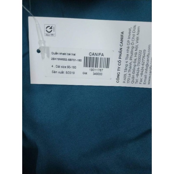 Quần dài kaki bé trai Canifa