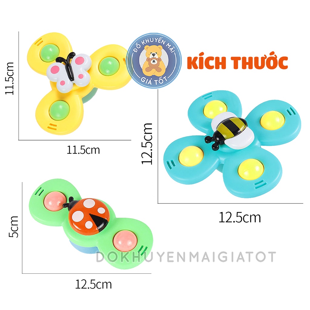 Bộ đồ chơi con quay cho bé  dán tường spinner kiểu dáng hoạt hình nhiều màu sắc, âm thanh vui nhộn