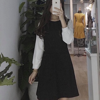 Váy thiết kế phối đen trắng