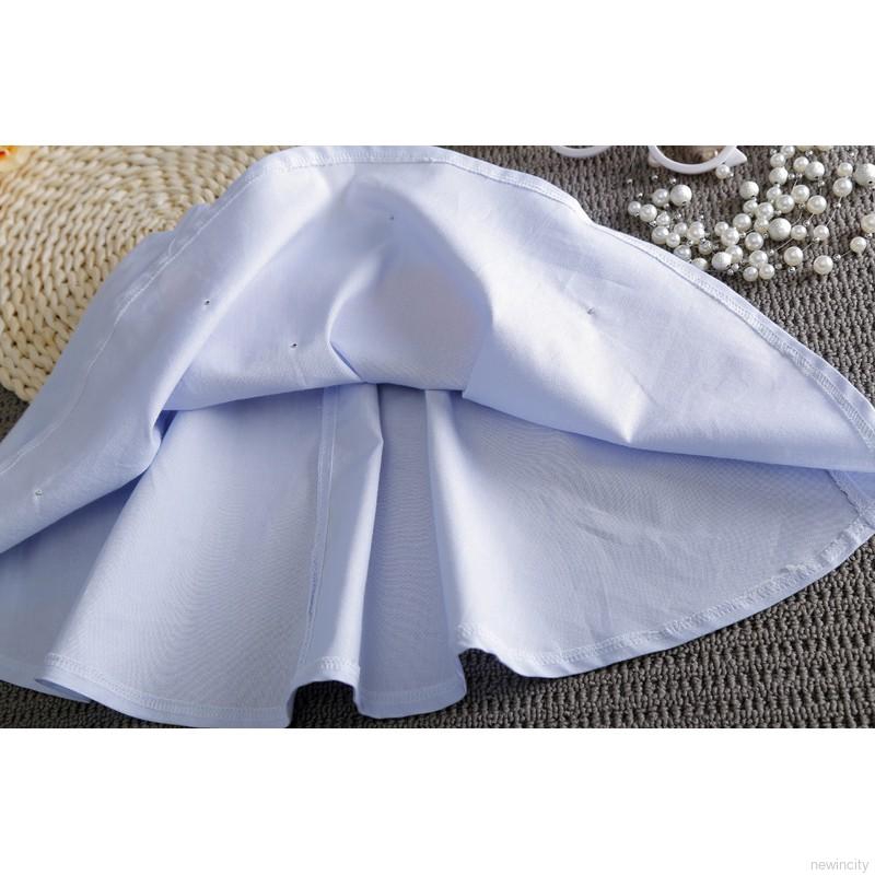 Bộ áo sát nách + Chân váy xòe trang trí phong cách Hàn Quốc cho bé gái