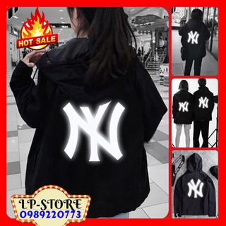 Áo Khoác Dù Unisex - Áo Khoác Nam Nữ NY Phản Quang ( có form rộng XL )