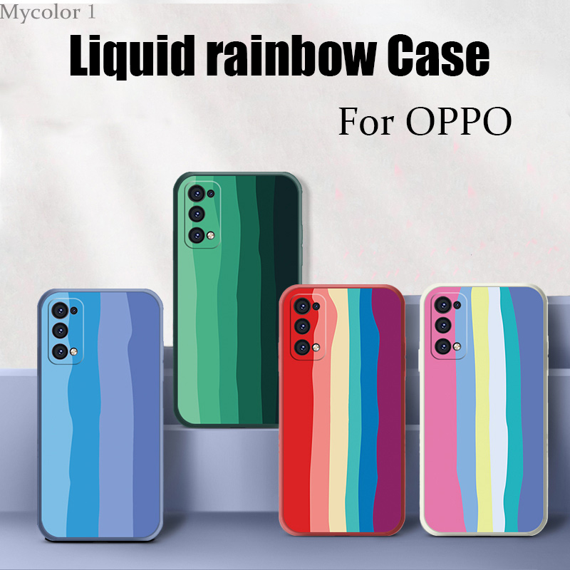 Ốp Lưng Màu Cầu Vồng Xinh Xắn Cho Oppo Reno 5 Pro 3 A91 A92 A72 A52 A9 A5 2020 F11 F9 Pro A5S R11S R9S A3S