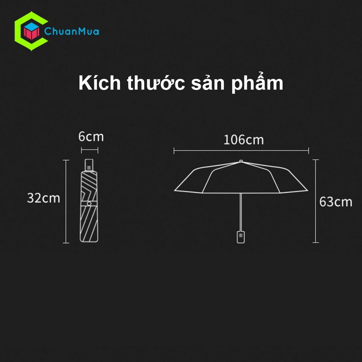 Dù Ô Tô Gấp Ngược Tự Động Đóng Mở 2 Chiều ( Size Lớn 10 - 12 Nan, Che mưa Xe Hơi, Chống Nắng Ngoài Trời gấp gọn UV...)