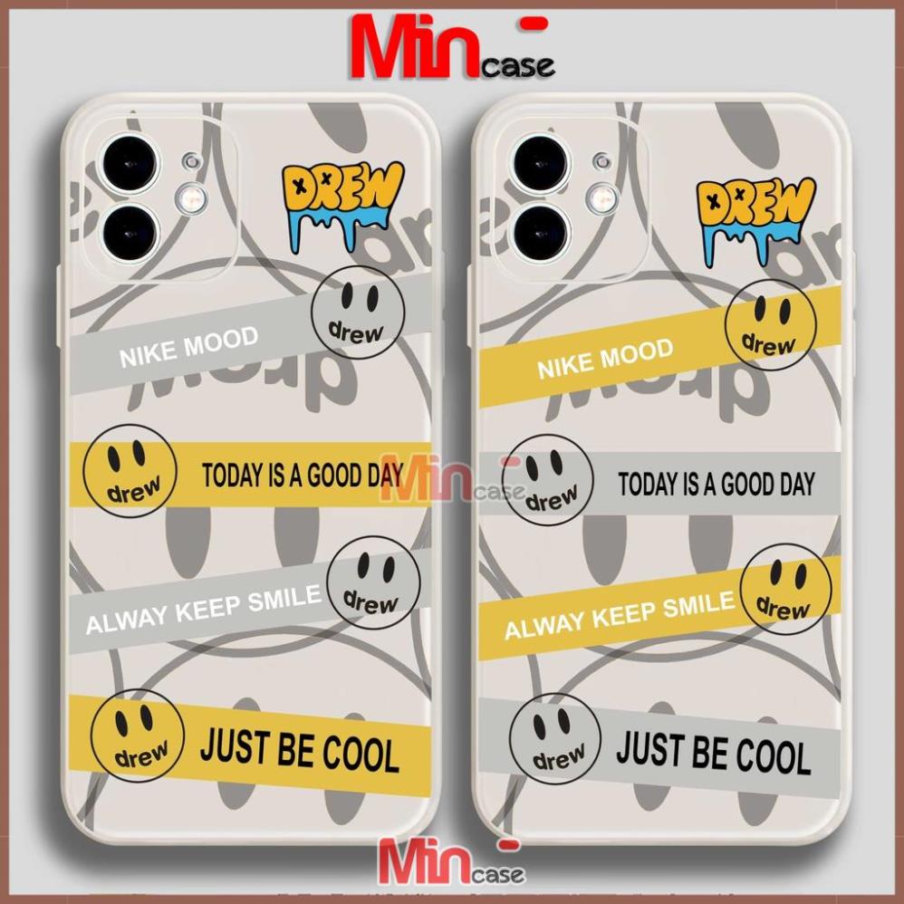 Ốp lưng iPhone Drew cạnh viền vuông silicon mềm dẻo cho iphone 6/6s/7/8/X/XS/XR/11/12/13 Pro Plus Max cute dễ thương đẹp