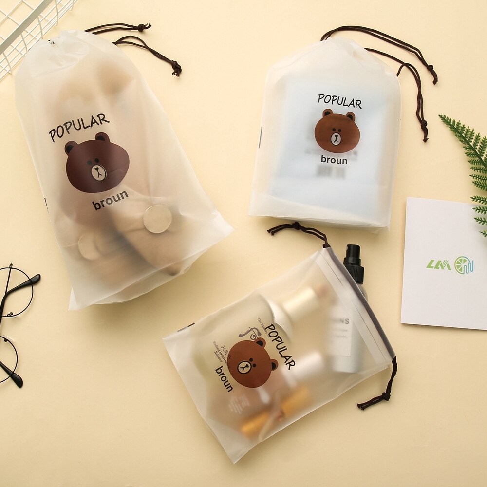 Túi Đựng Dây Rút Trong Suốt Đựng Đồ Trang Điểm Thiết Kế Tiện Lợi