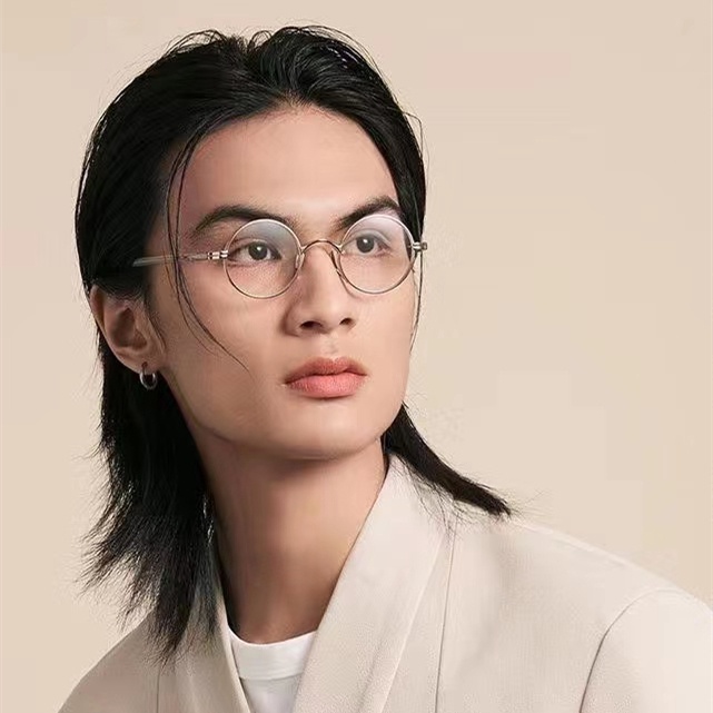 Mắt Kính Gọng Tròn Nhỏ Bằng Titan Nguyên Chất Phong Cách Nhật Bản Cổ Điển Thời Trang Cho Nam Và Nữ KMN101