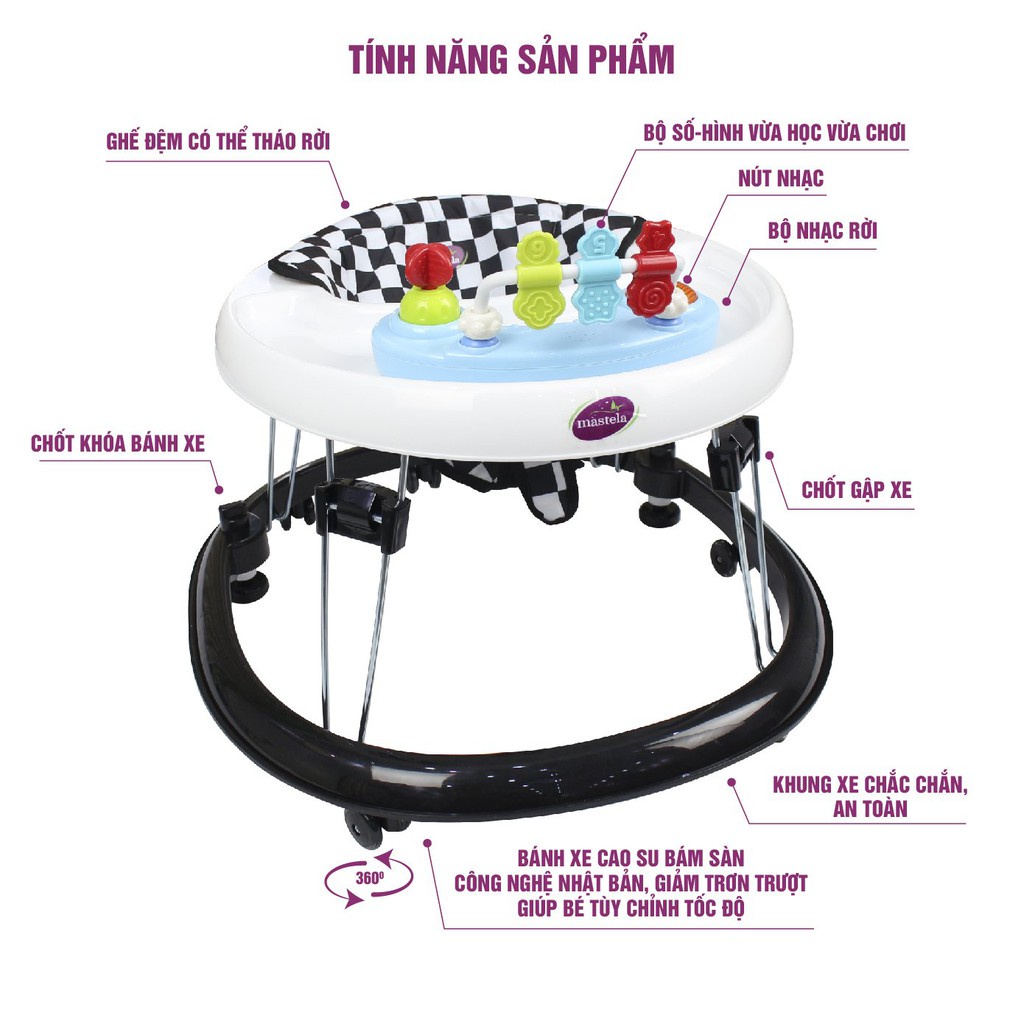 Xe tập đi Mastela W2002 có đèn có nhạc đồ chơi chính hãng có bảo hành