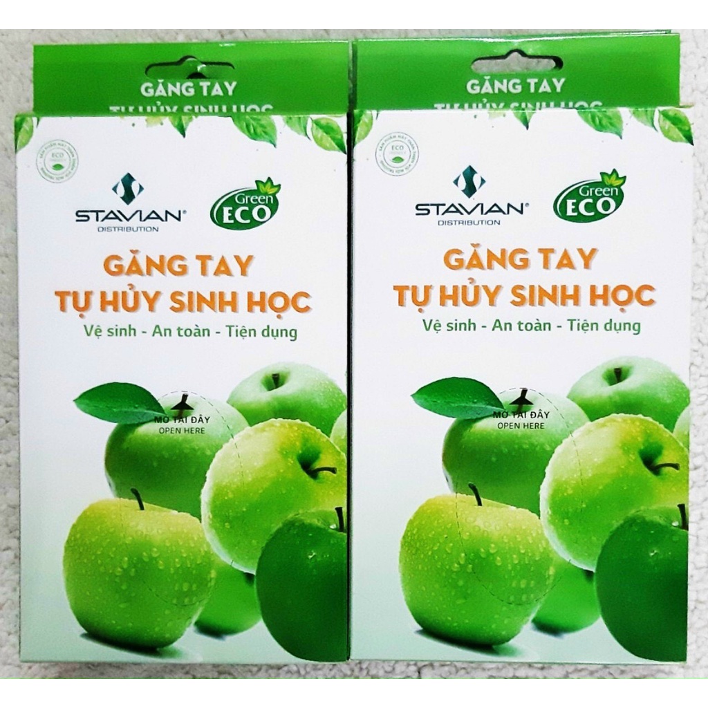 Găng Tay Nilon Tự Hủy Sinh Học GREEN ECO An Toàn Hợp Vệ Sinh Hộp Bao Tay Nilong Dùng 1 Lần