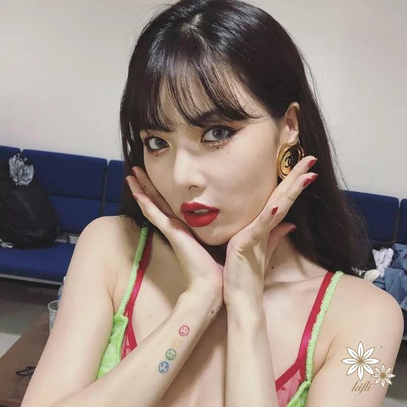 🌸Miếng dán hình xăm họa tiết hoa cầu vồng chống thấm nước lâu trôi phong cách Hàn Quốc