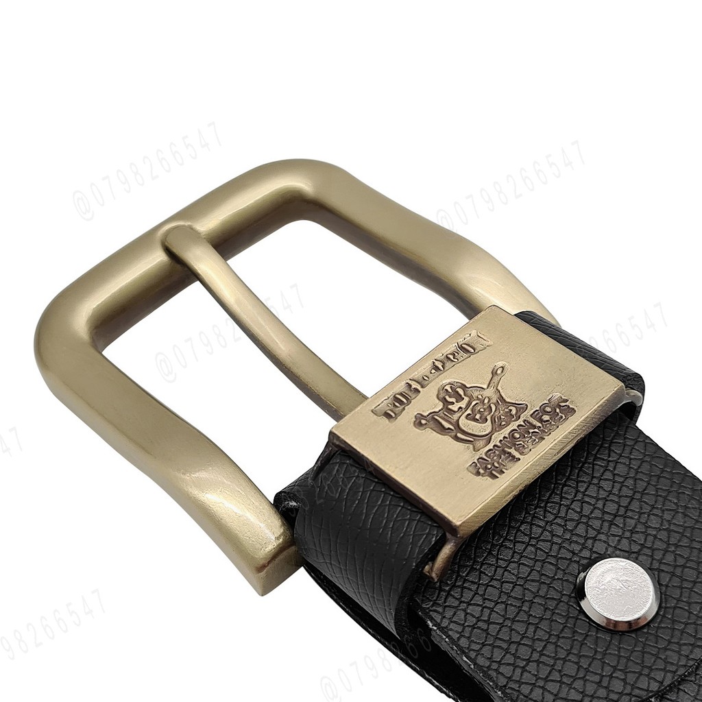 Thắt lưng cao cấp da PU DHM-202 | Đầu khóa kim màu đồng thời trang | Bảo hành 12 tháng