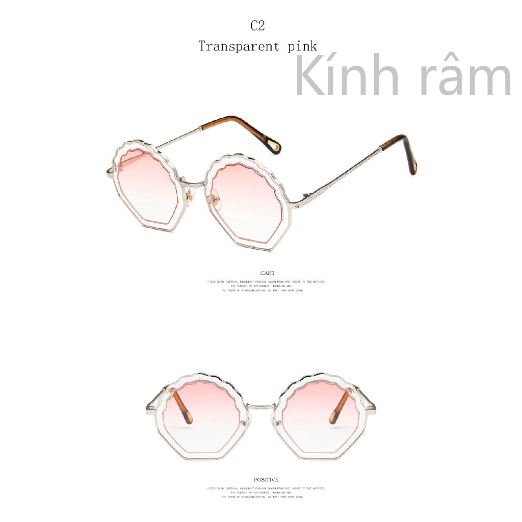 Kính mát gọng hình đa giác phong cách cổ điển thời trang cho nữ