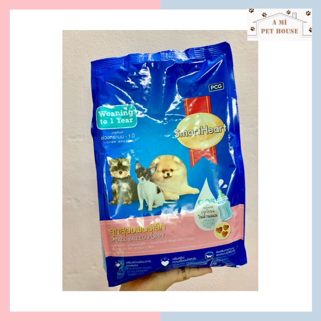 Thức Ăn Hạt Cho Chó Con Giống Nhỏ Small Breed Pupyy Smartheart Gói 1.3kg