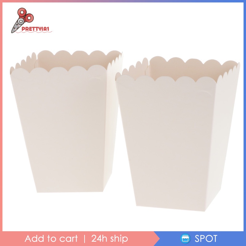 [Prettyia1] X Hộp Đựng Bắp Rang Bơ Màu Trắng Nguyên Chất Dùng Cho Tiệc Sinh Nhật- Tiệc Sinh Nhật Fav