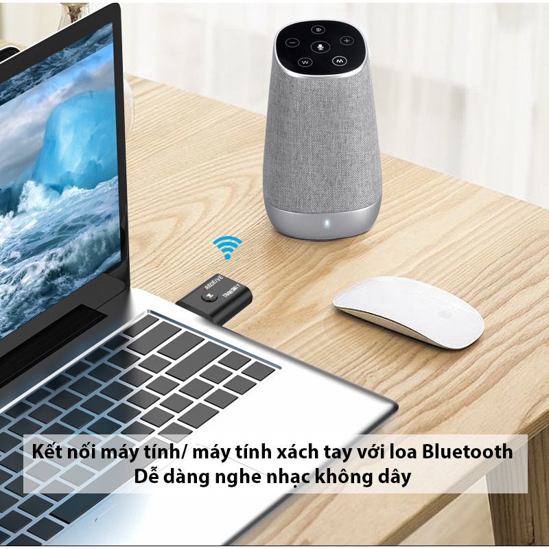 [2 IN 1 Adapter] Bộ Chuyển Đổi Phát Và Nhận Âm Thanh Bluetooth TR, Cho Laptop, PC, Loa, Xe Ôtô