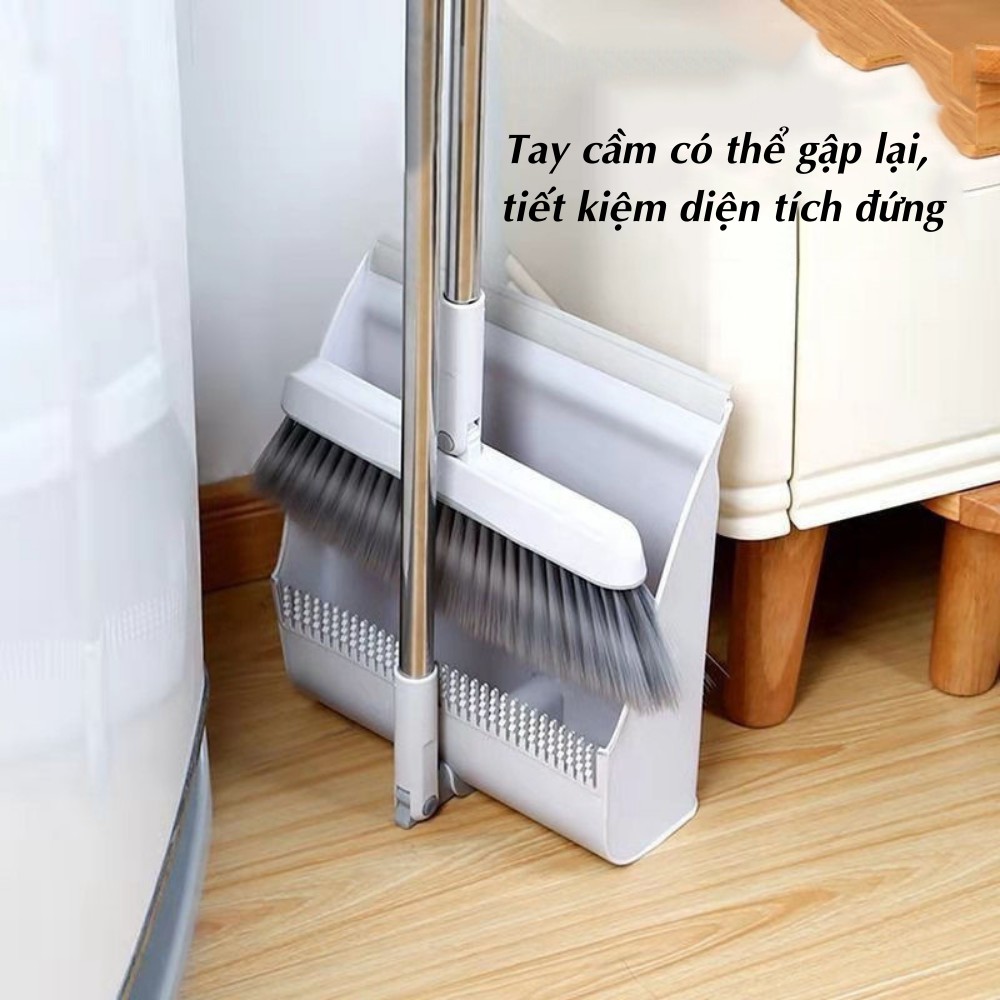 Chổi Quét Nhà Kèm Hót Rác Thông Minh Gấp Gọn Tiện Dụng TIME HOME