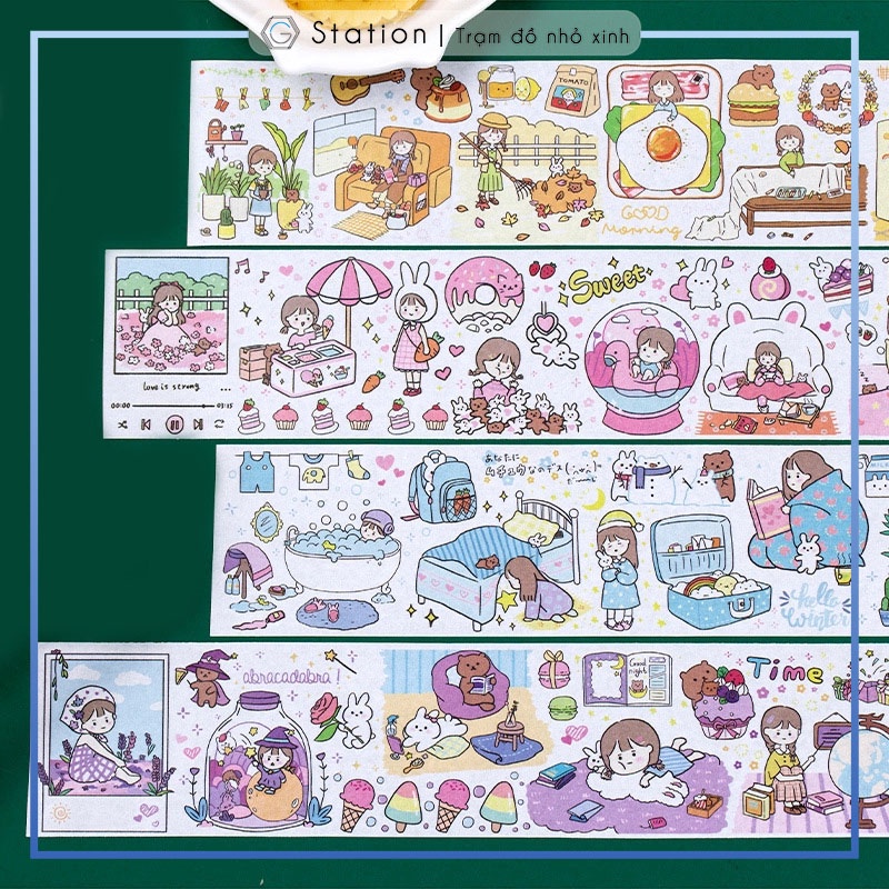 Sticker dán sổ chibi dùng dán trang trí sketchbook/ tập vở/ nhật ký - VP055