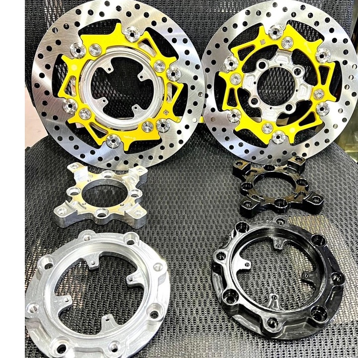 Đĩa Thắng Trước size 267mm Kèm Lòng CNC ANOT lên Màu Đen (Mẫu Tròn &amp; 4 Chấu) như hình 100% Cực Chất