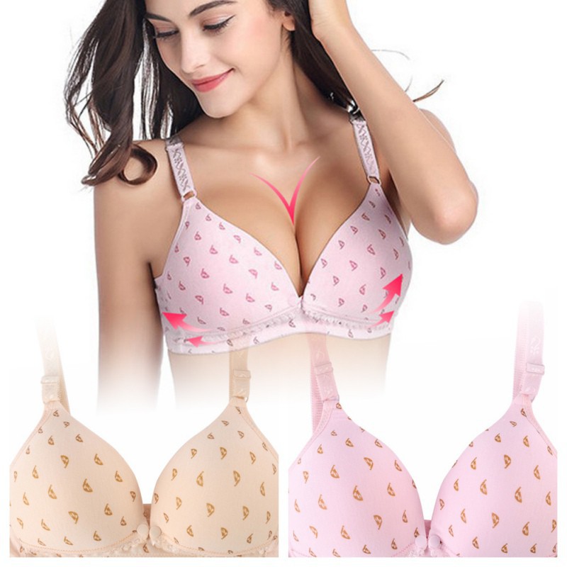 Áo ngực không gọng họa tiết đáng yêu dành cho mẹ cho con uống sữa