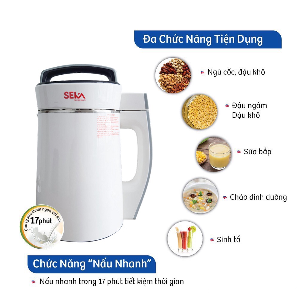 Máy làm sữa hạt đa năng SEKA, máy xay nấu đa năng xay sinh tố công nghệ Đức
