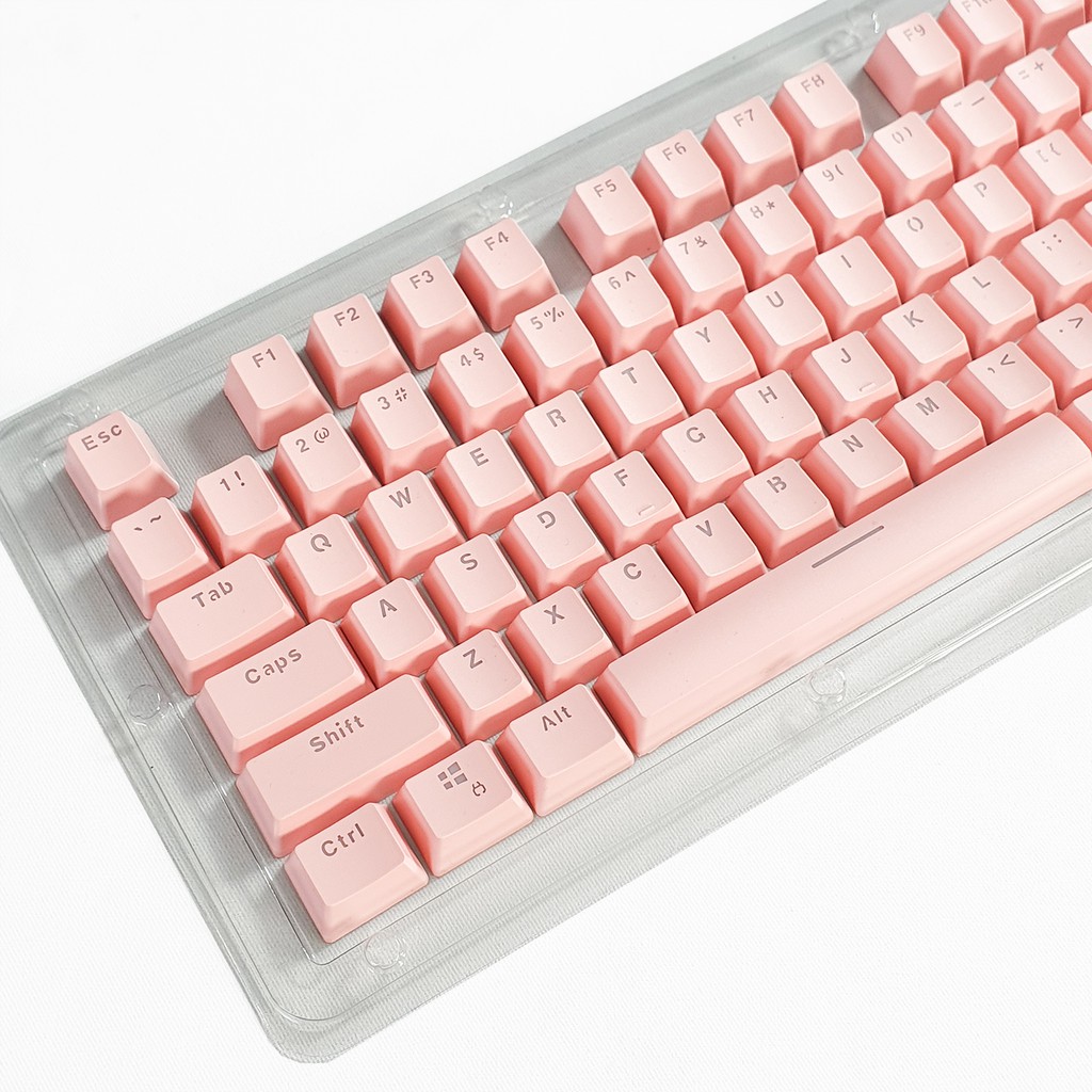 Bộ Keycap 104 phím xuyên led ABS màu hồng của phím cơ E-Dra EK3104 Dream Pink